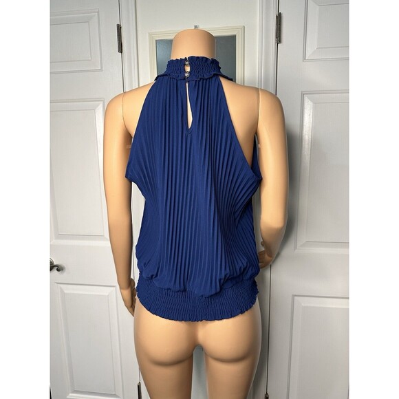 NWOT Blue Pleated Halter Medium - Picture 8 of 11